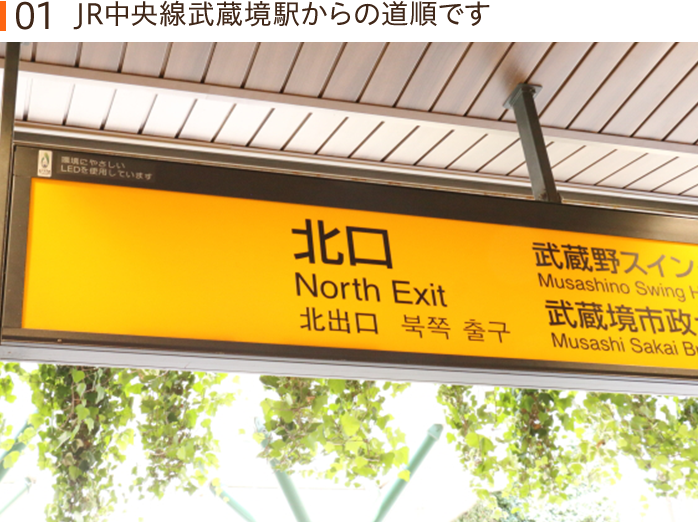 JR中央線武蔵境駅からの道順