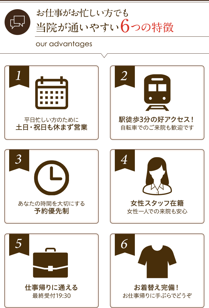 通いやすい6つの特徴